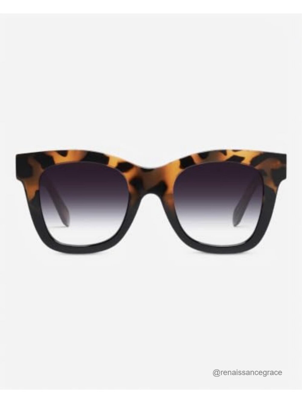 Oversized Square Sunglasses with UV Protection and Case